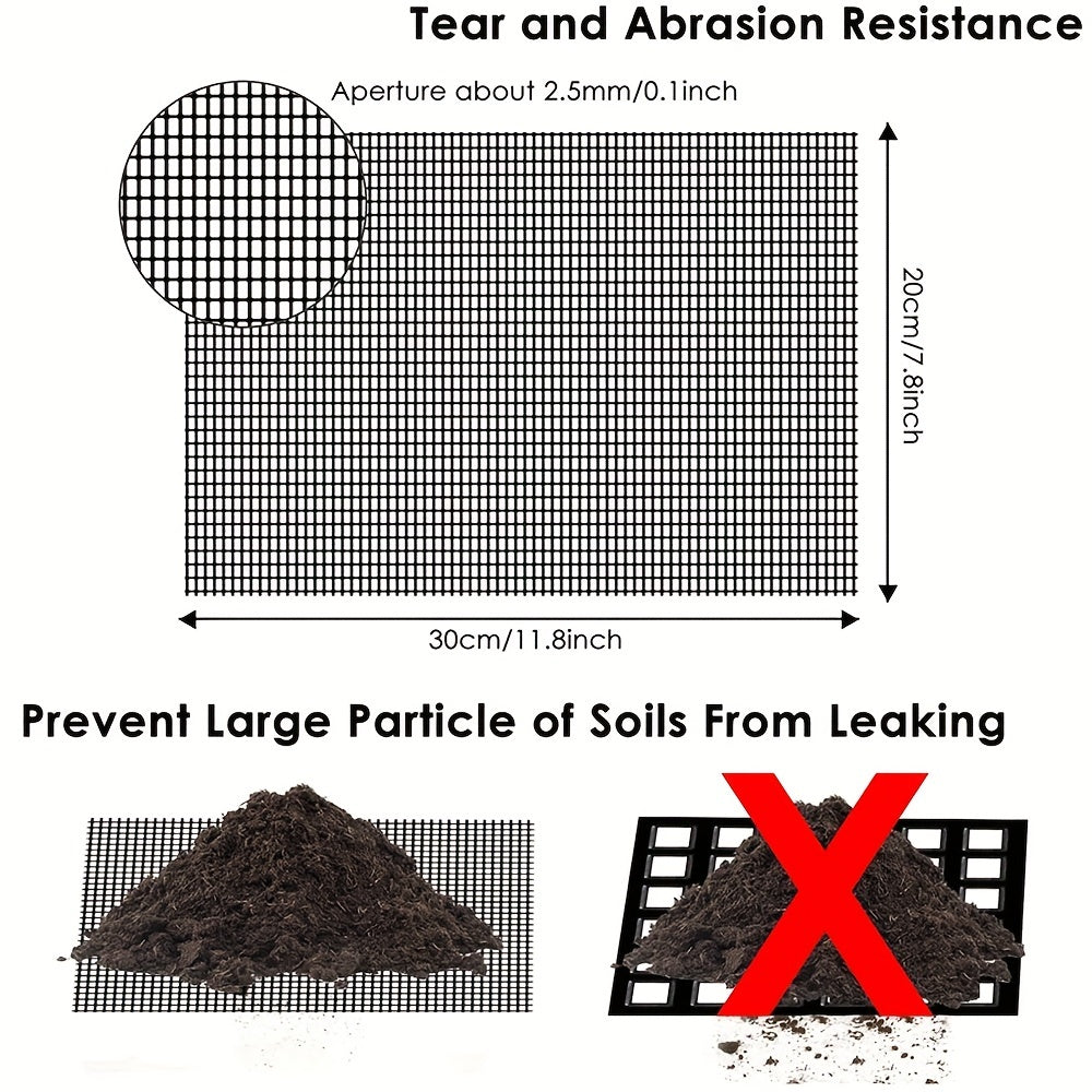 5pcs 20 Rectangular Flower Pot Bottom Mesh Mat Leak-proof Soil Breathable Plasti