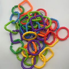 Geometric Chain Buckles Toy Puzzle Bright Colors Shapes Training Toys