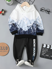 Baby Boys Hooded Sweatshirt Top Pants Set