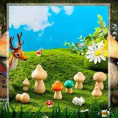 5pcs Unprocessed Wooden Mushrooms Natural Small Wooden Mushrooms