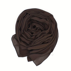 Cross Border Solid Scarf Pearl Chiffon Long Scarf Air Conditioning Scarf