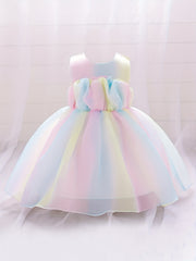 Princess Dress Ruffle Sleeveless Bow Tutu Skirt for Girls Catwalk Birthday Party