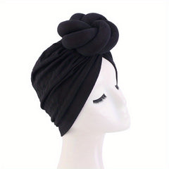 Twisted Turban Cap Solid Hijab Hat Elastic Head Wrap Ramadan Headscarf