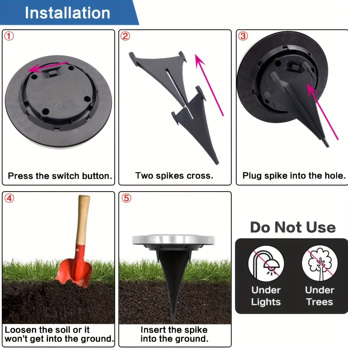 8 LED Solar Ground Lights Outdoor Waterproof Solar Floor Lights Garden Lights