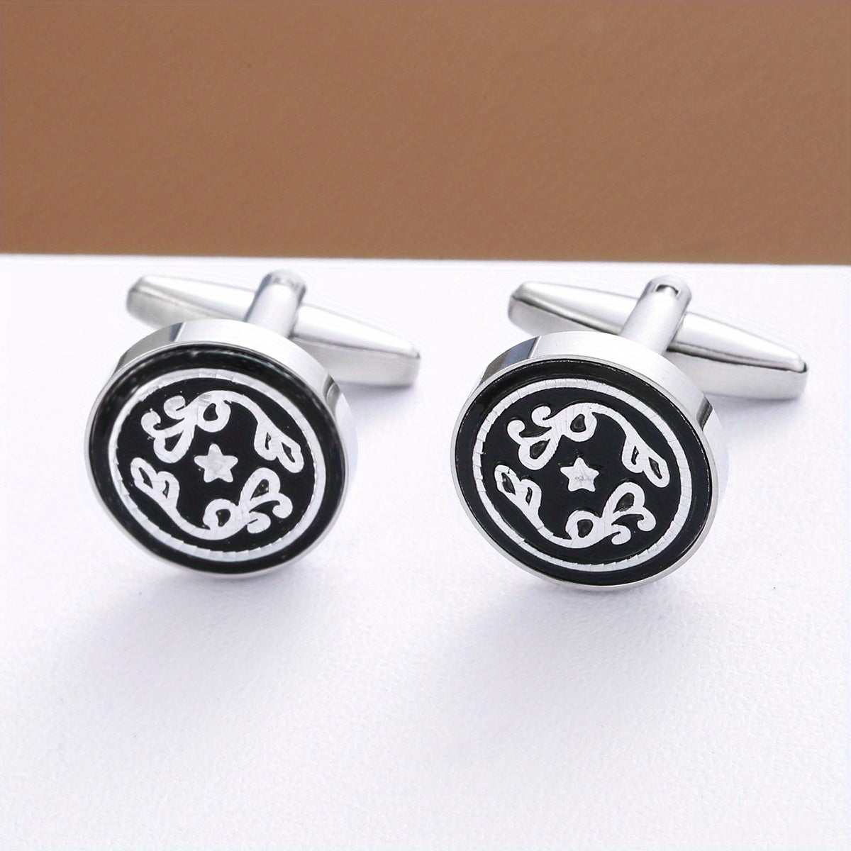Silvery Round Shirt Cufflinks Cuff Nails Men's Fashion Jewelry