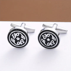 Silvery Round Shirt Cufflinks Cuff Nails Men's Fashion Jewelry