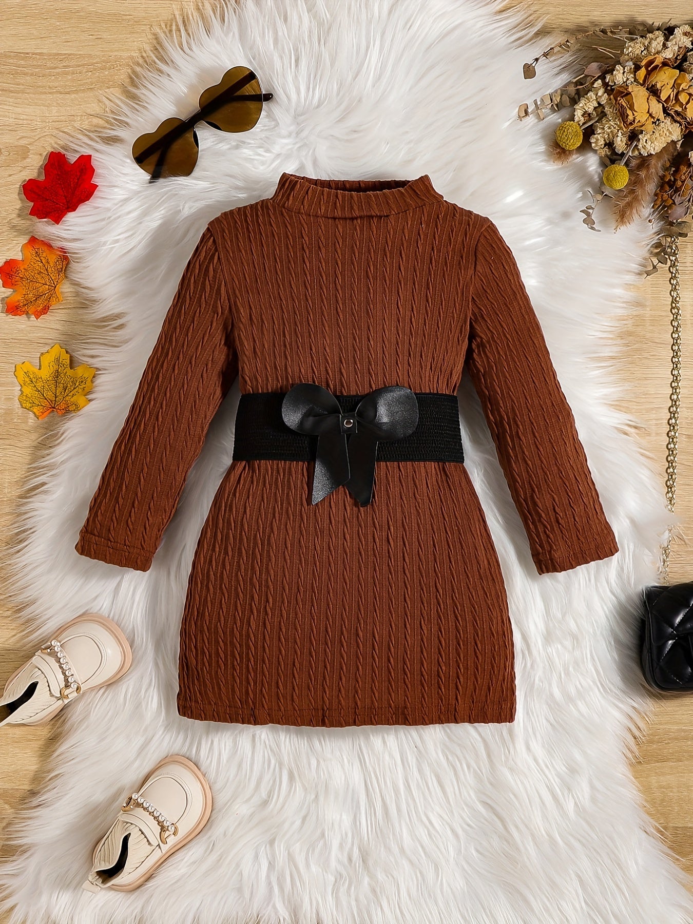 Girls' Jacquard Tunic Dress w/ Belt