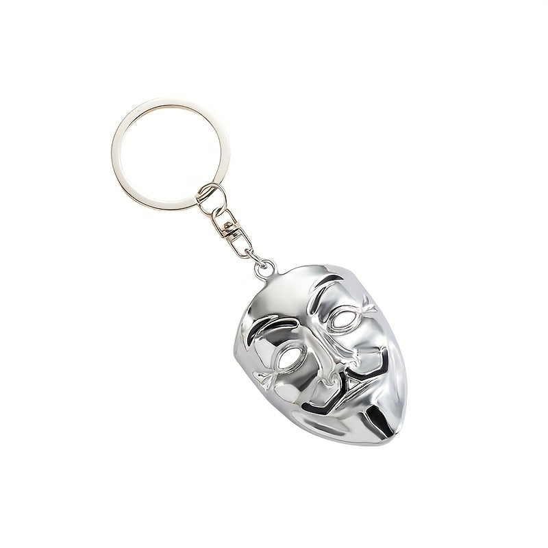 Clown Mask Keychain Metal Key Ring Purse Bag Backpack Car Charm Earbud Case