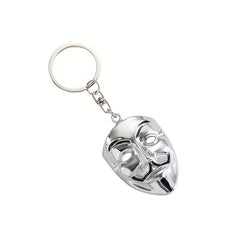 Clown Mask Keychain Metal Key Ring Purse Bag Backpack Car Charm Earbud Case