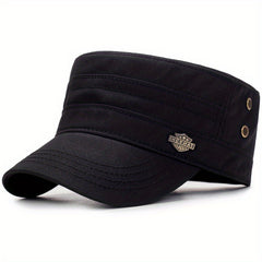 Iron Label Flat Top Hat Shield Label Hat
