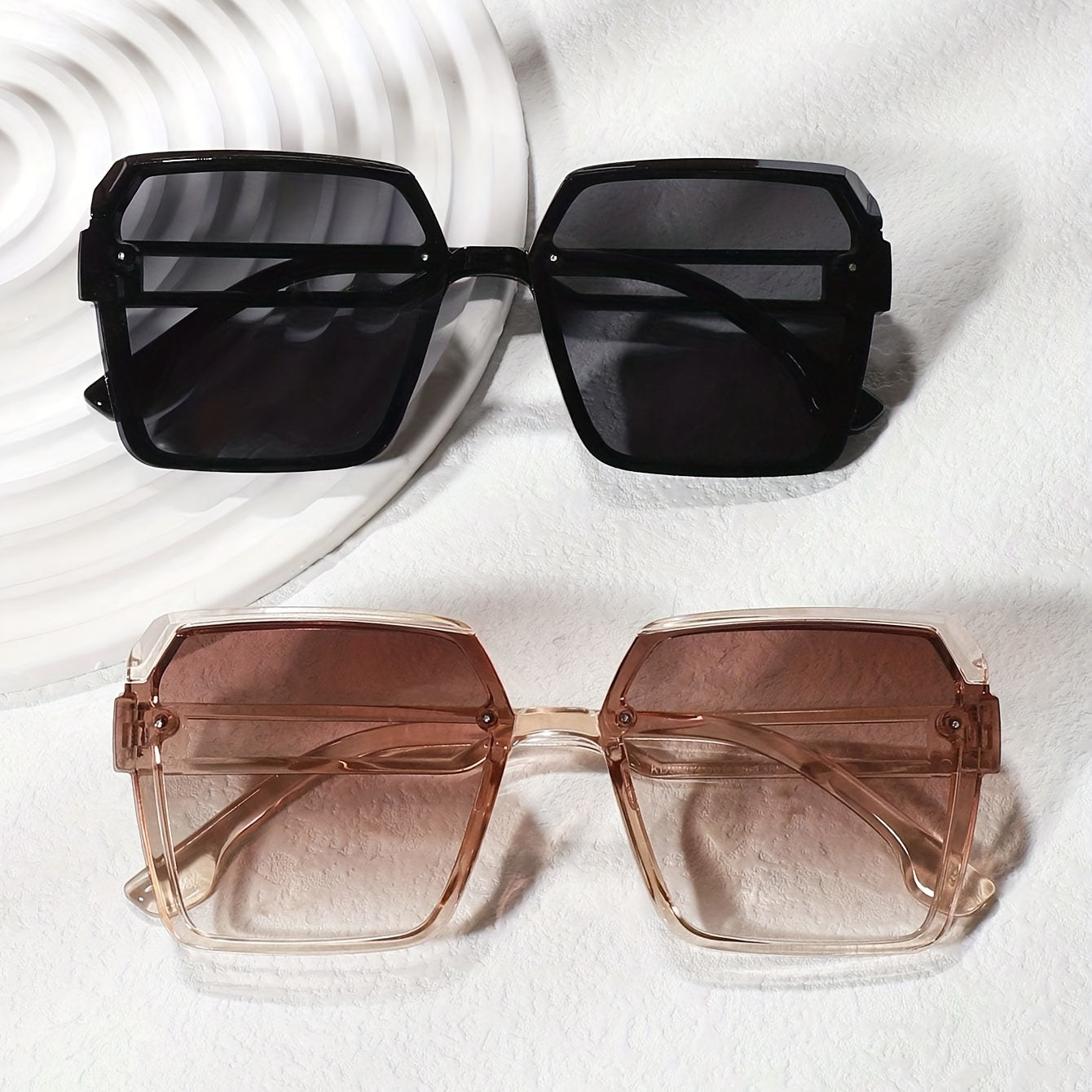 Large Square Sunglasses Gradient UV400 Sun Shades Glasses For Driving Beach