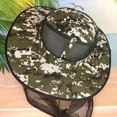 Camouflage Anti-mosquito Sunshade Fishing Hat for Men and Women