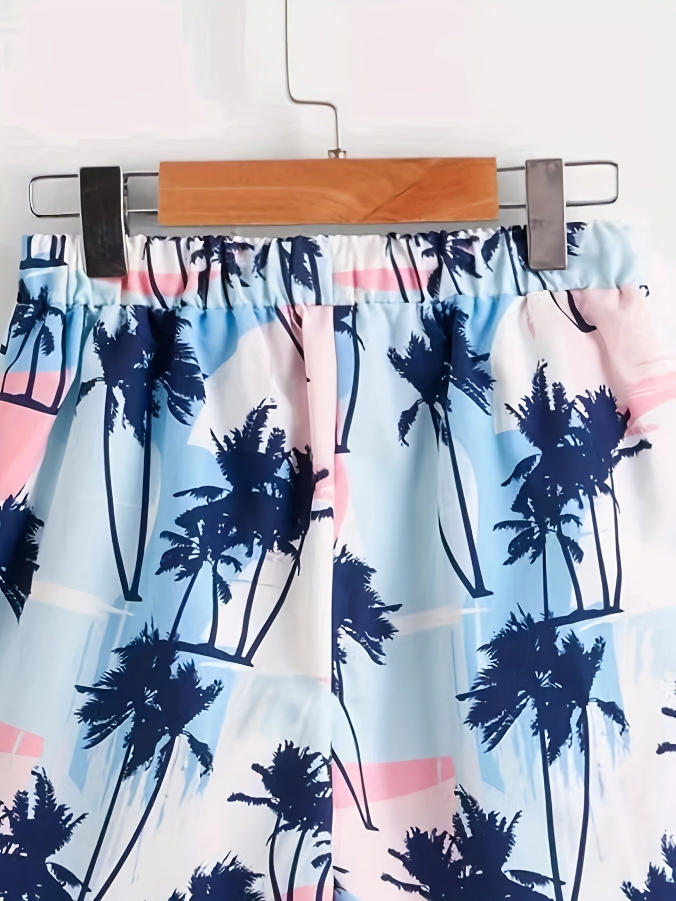 Boys Coconut Trees Print Shorts for Vacation Beach
