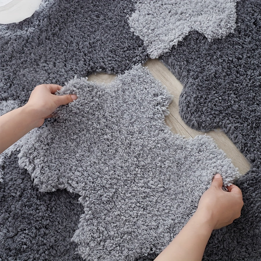 Thickened Plush Shag Puzzle Floor Mat Bay Window Seat Carpet