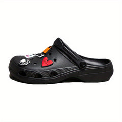 Men's Clogs with Charms Slip-On Closed Toe Sandals Soft Sole Walking Shoes