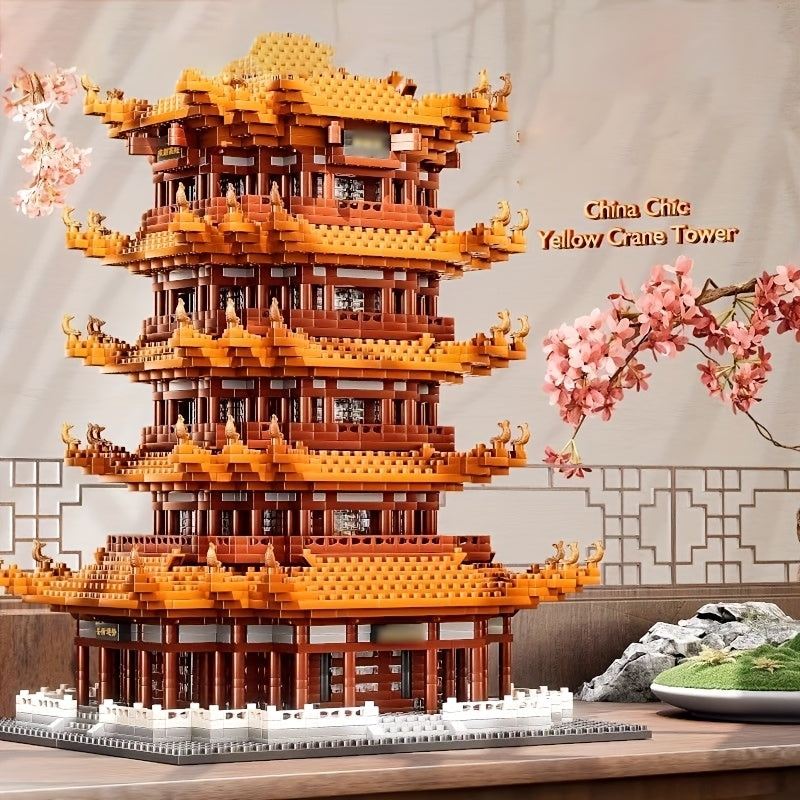 2650pcs Yellow Crane Tower Building Blocks Set ABS Construction Toy