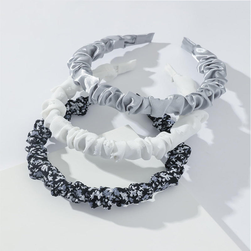 Floral Print Ruched Headband Set