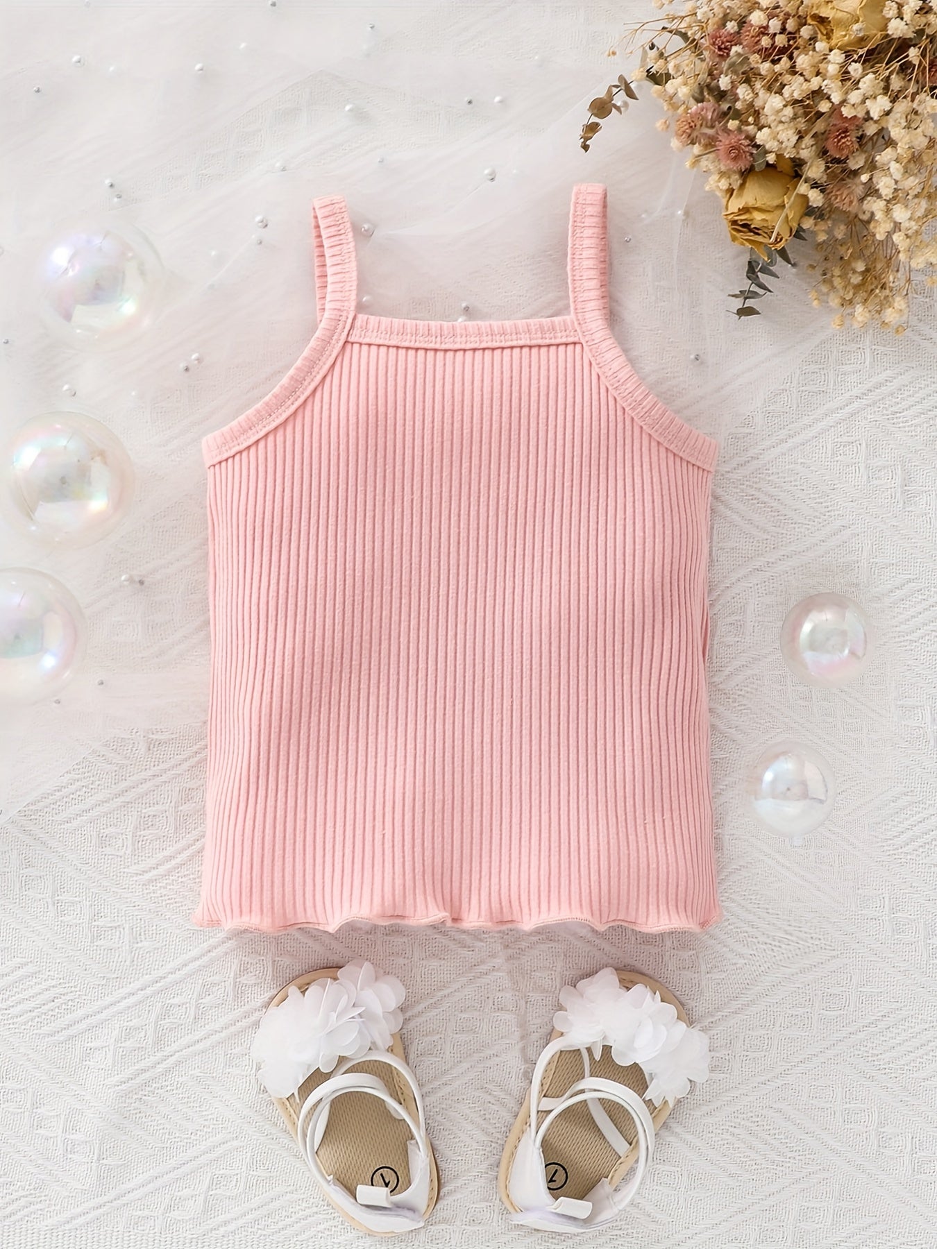 Toddler Girl's Sleeveless Ribbed T Shirt Tee Casual Blouse