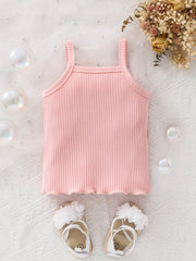Toddler Girl's Sleeveless Ribbed T Shirt Tee Casual Blouse
