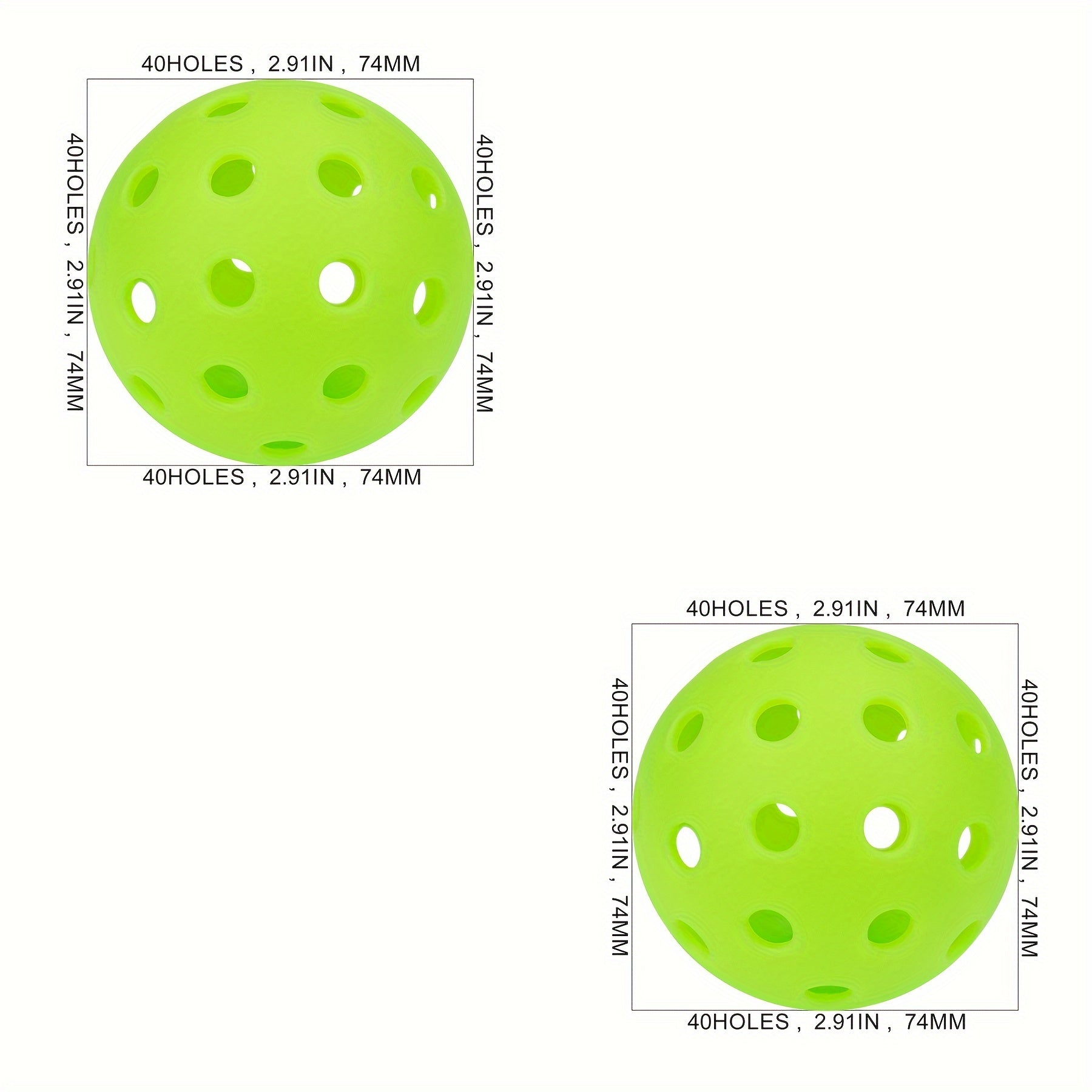 2pcs Indoor and Outdoor Pickleball Balls for Beginner Practice