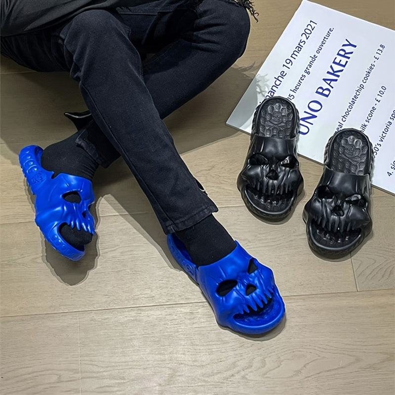 Men's Lightweight Skull Slides Casual Slippers