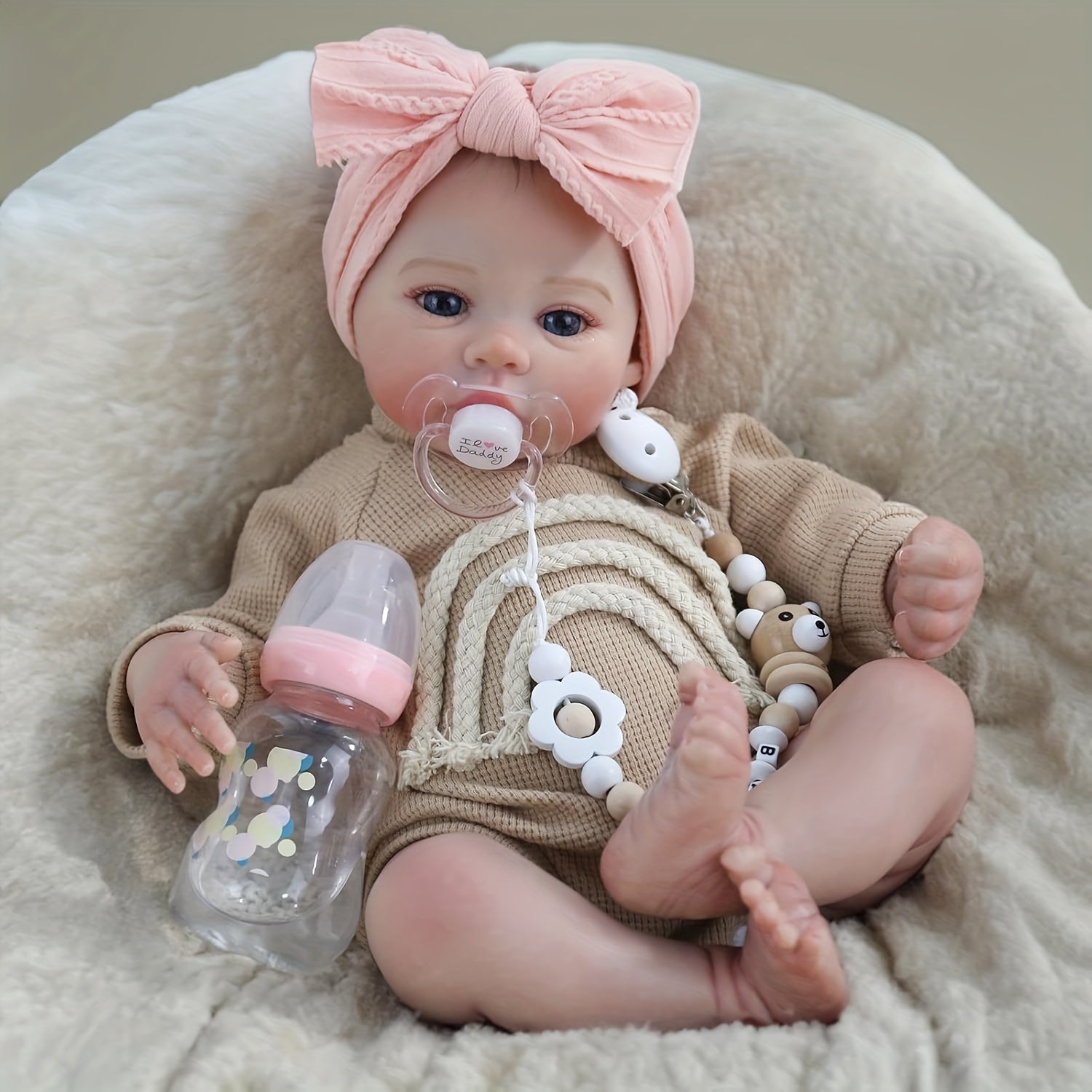 Realistic Reborn Baby Girl Doll with Soft Weighted Body Vinyl Material