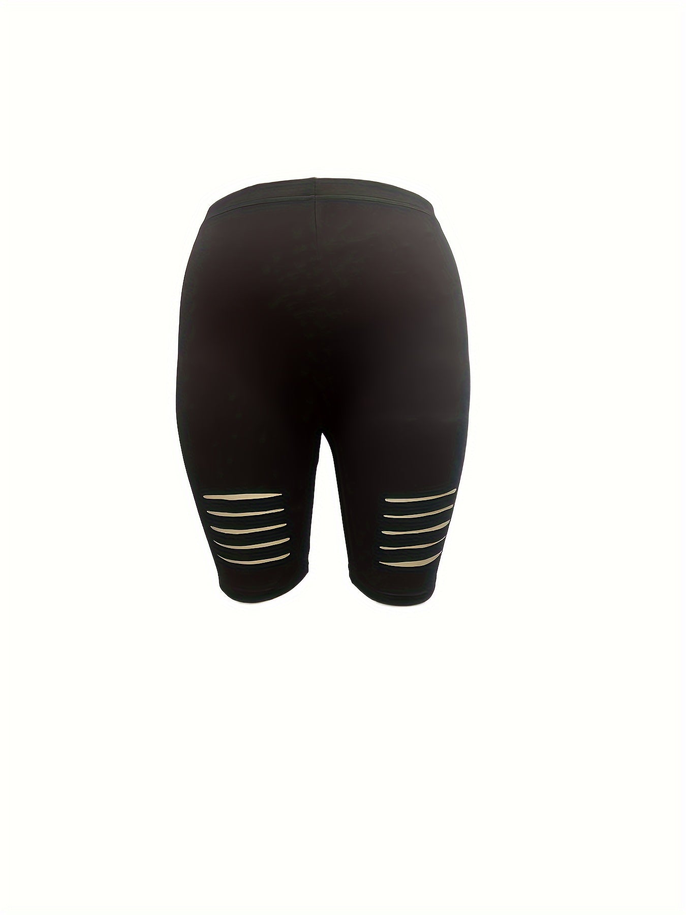 Solid Cut Out High Rise High Stretch Shorts