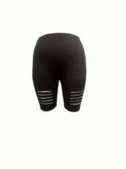 Solid Cut Out High Rise High Stretch Shorts