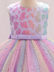 Girls Ombre Heart Appliques Tutu Dress For Party Birthday