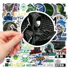 50 Unique Hacker Programming Stickers for Laptops Skateboards Helmets