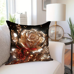 1pc Shining Rose Throw Pillow Covers Printed Throw Pillowcase