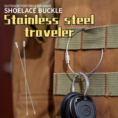 5pcs Steel Wire Keychain Stainless Steel Luggage Tag Key Chain