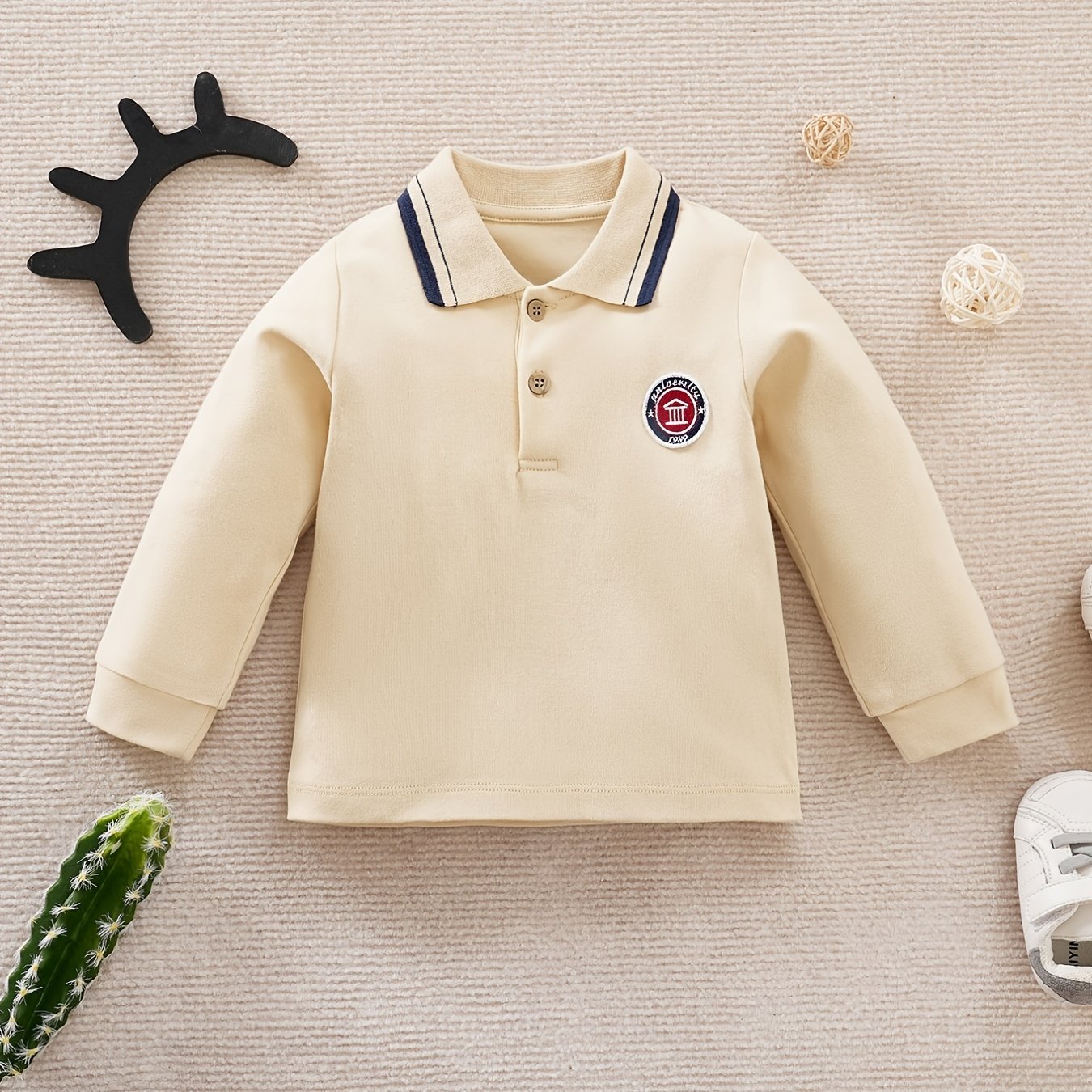 Toddler Baby Boys Lapel Pullover Top Long Sleeve Casual Sweatshirt
