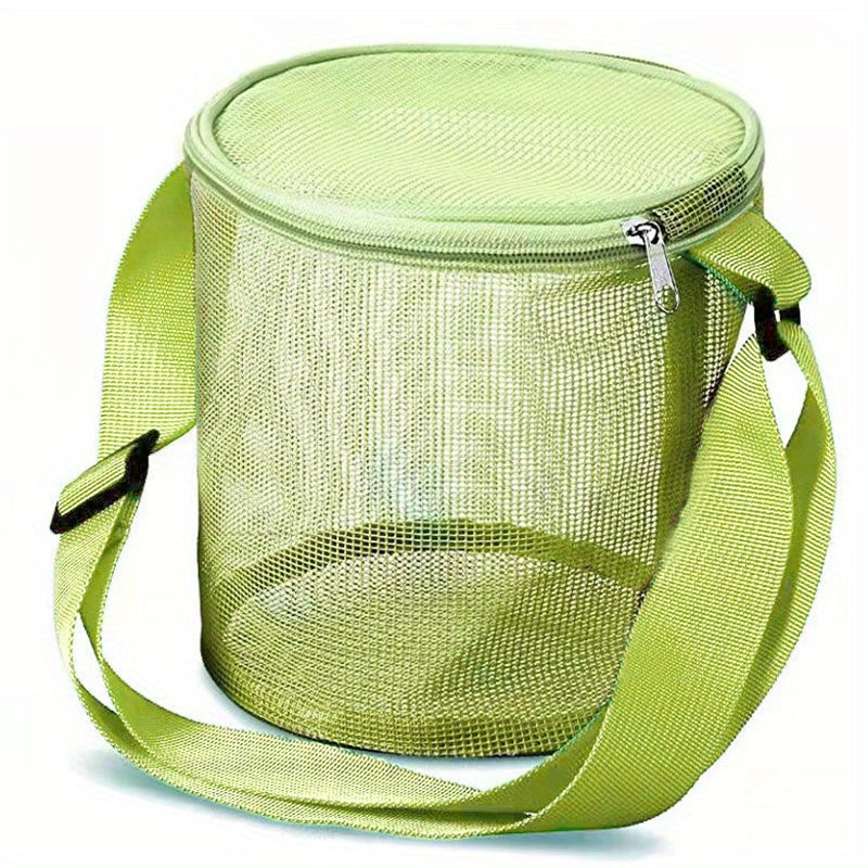 Kid's Mesh Shell Storage Bag 3D Round Sand Digging Bucket Toy