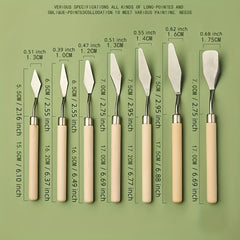 7pcs Palette Set Stainless Steel Palette Knives Painting Stick Scraper