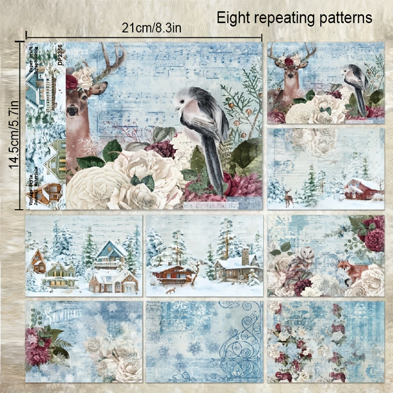 8 A5 Single Pattern DIY Scrapbook Paper Background Material Card