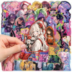 50pcs Sweet Series Graffiti Stickers Waterproof DIY Handbook Stickers