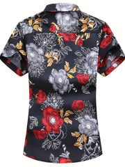 Men's Flower Print Short Sleeve Hawaii Shirt