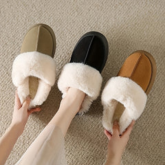 Women's Fluffy Furry Platform Slippers Warm Cozy Plush Shoes