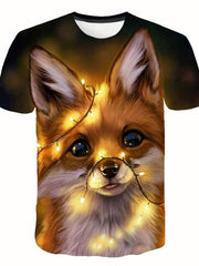 Girls Fox Graphic T Shirt 3D Print Short Sleeve Tee