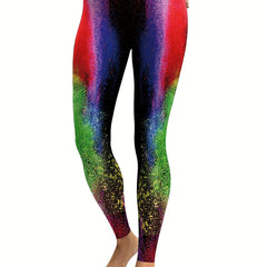 Galaxy Print Yoga Leggings - Stretchy Workout Leggings