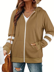 Zip Up Pocket Hoodie Long Sleeve Women's Sweatshirt