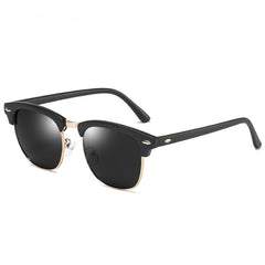 Women's Polarized Sunglasses Vintage Semi Rim Sunscreen Unisex Shades