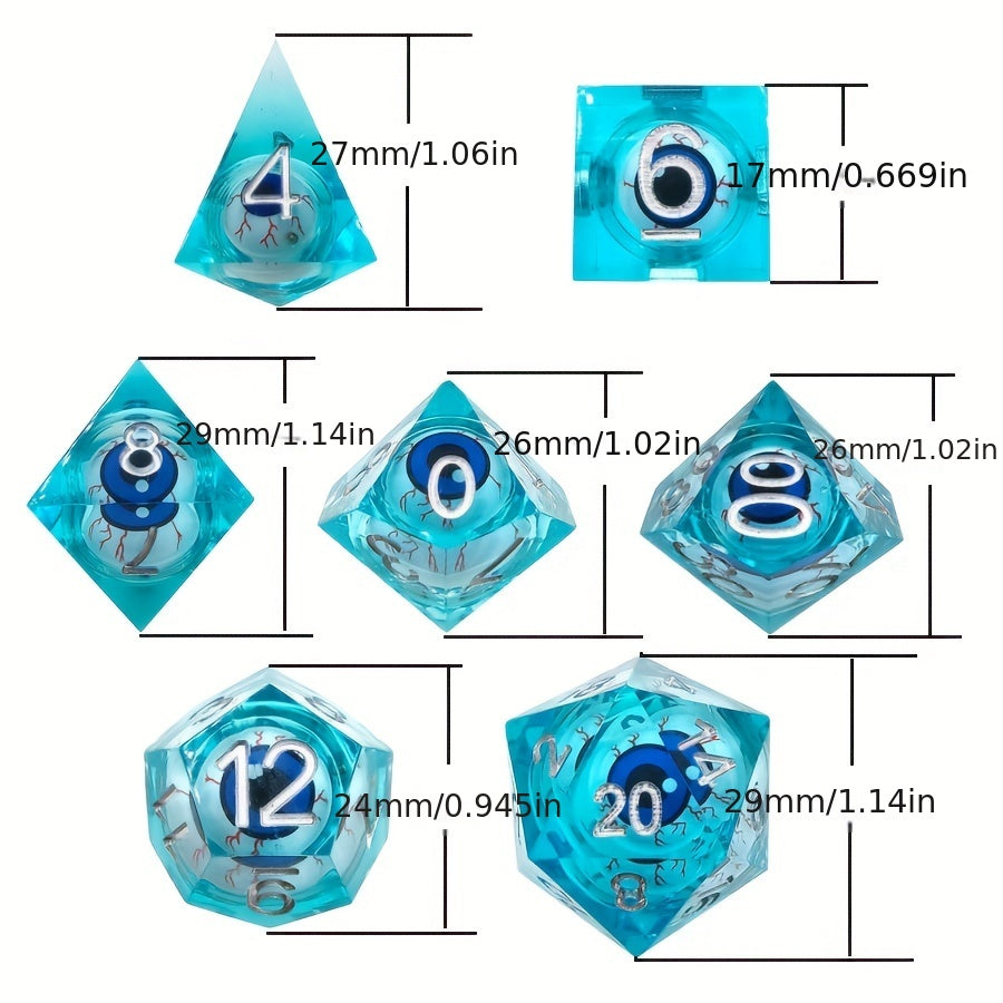 7pc Eyeball Dice Set for Tabletop Role playing Games