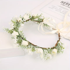 Girl's Simulated Rose Wreath Flower Hair Dress
