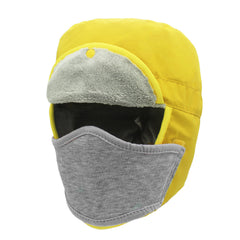 Kids Fleece Warm Waterproof Hat With Detachable Face Mask And Earflap