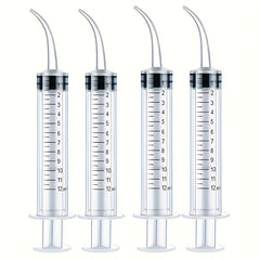 4pcs 12ml Plastic Syringe for Teeth Washing and Scientific Experiments