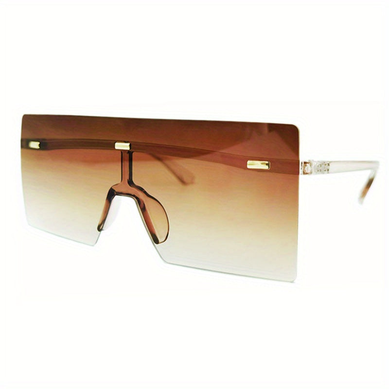 Y2K Oversized One Piece Sunglasses Rivet Decor Gradient UV400
