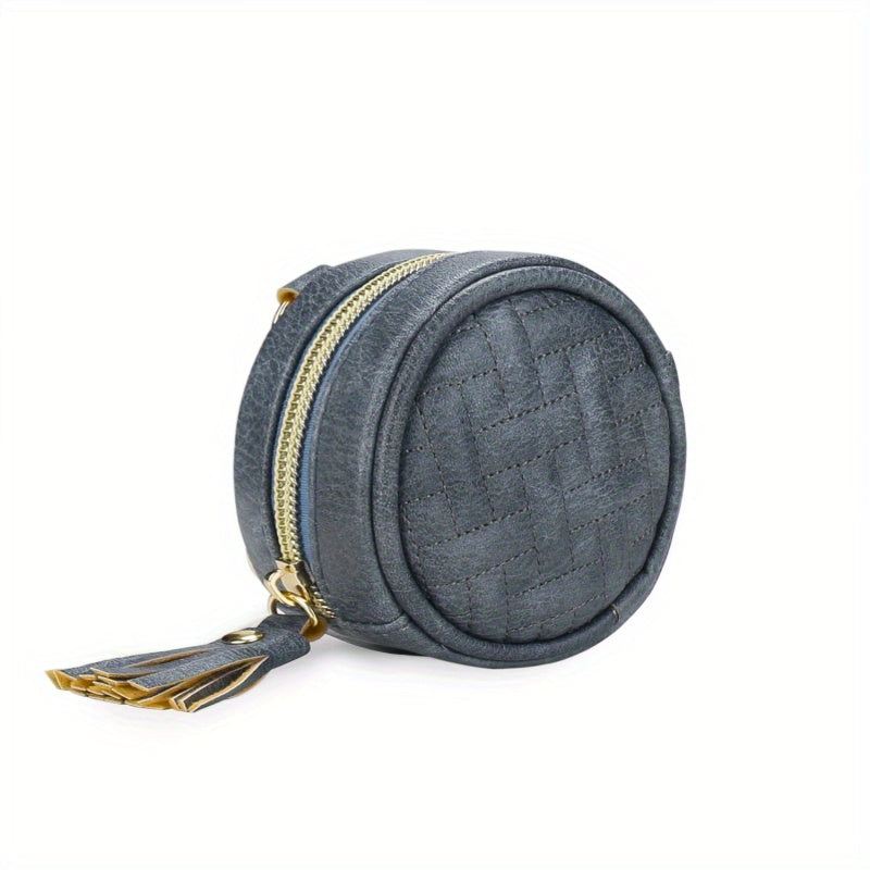 PU Leather Pacifier Bag with Tassel Key Coin Holder
