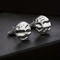 Men's Water Ripple Round Cufflinks Shirt Accessories